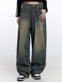 unisex faded baggy jeans