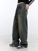 unisex faded baggy jeans