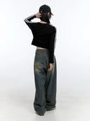 unisex faded baggy jeans