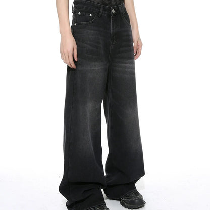 Black faded baggy jeans