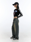 Jeans desbotados unissex originais