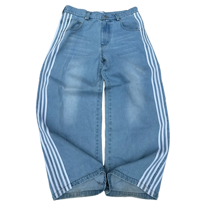 4 stripe baggy jeans